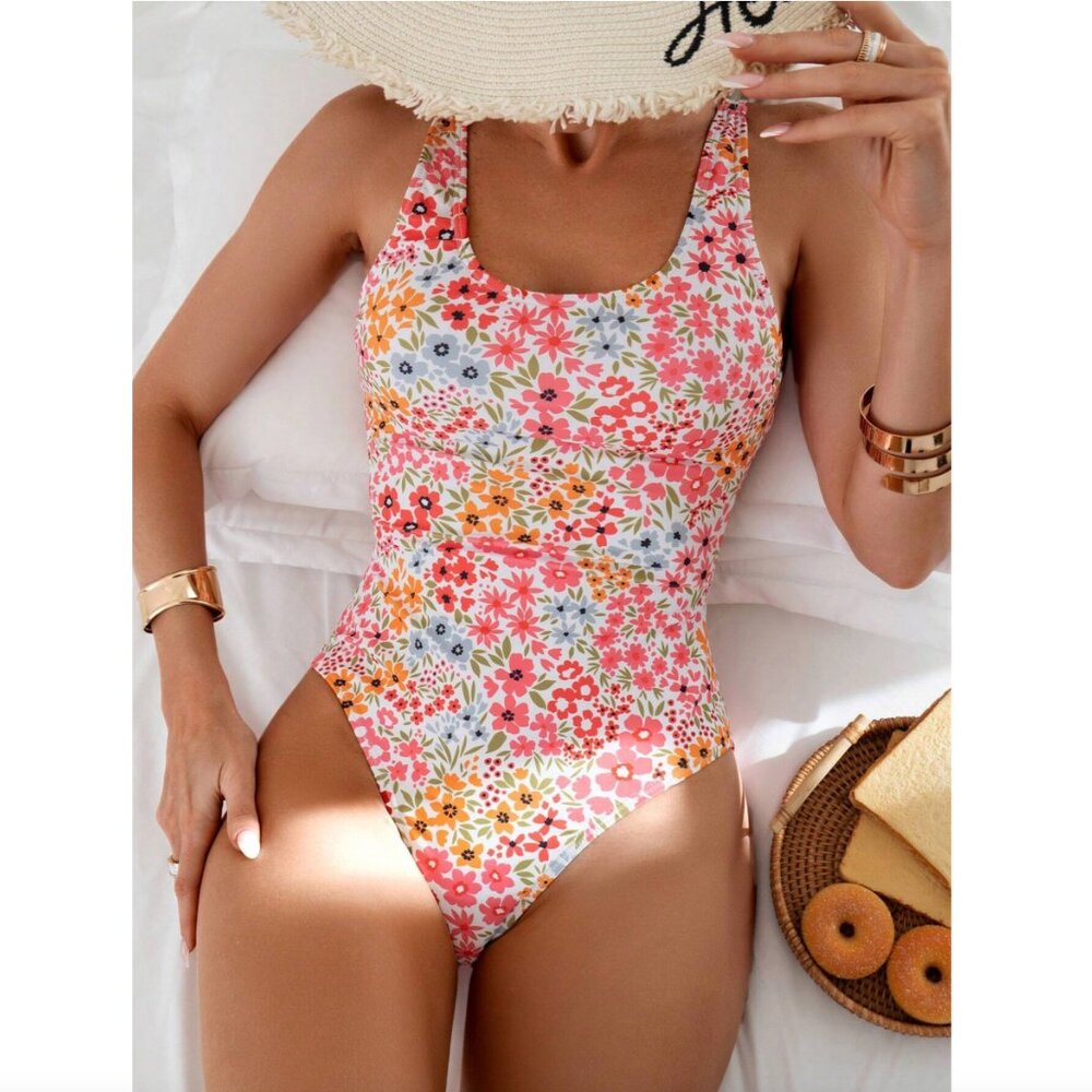 Summer in Posh C 🔆 | Brise Fleurie Euro Style Blossom One Piece Retro Swimsuit
